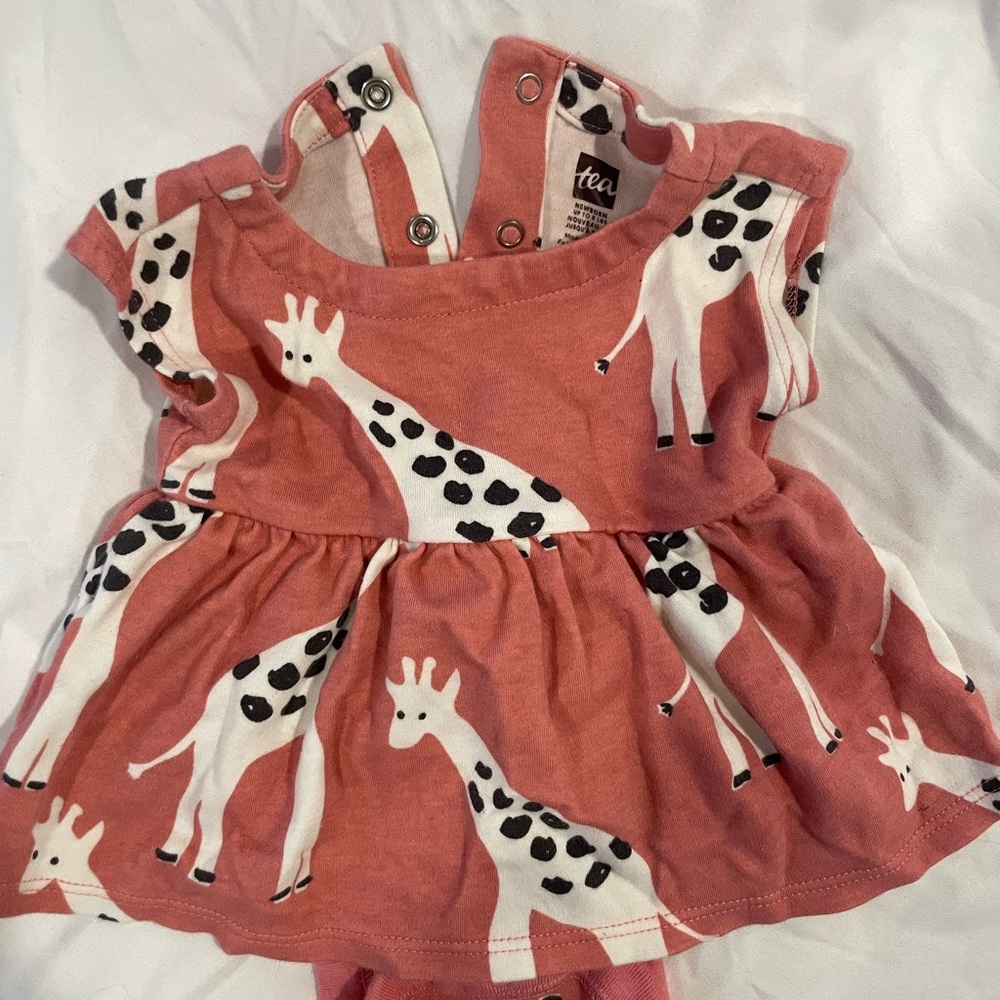 Tea Collection Pink Giraffe Print Dress